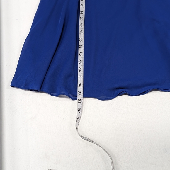 JJ's House Blue A-line Scoop Short/Mini Chiffon Formal Dress With Beading - Picture 7 of 12